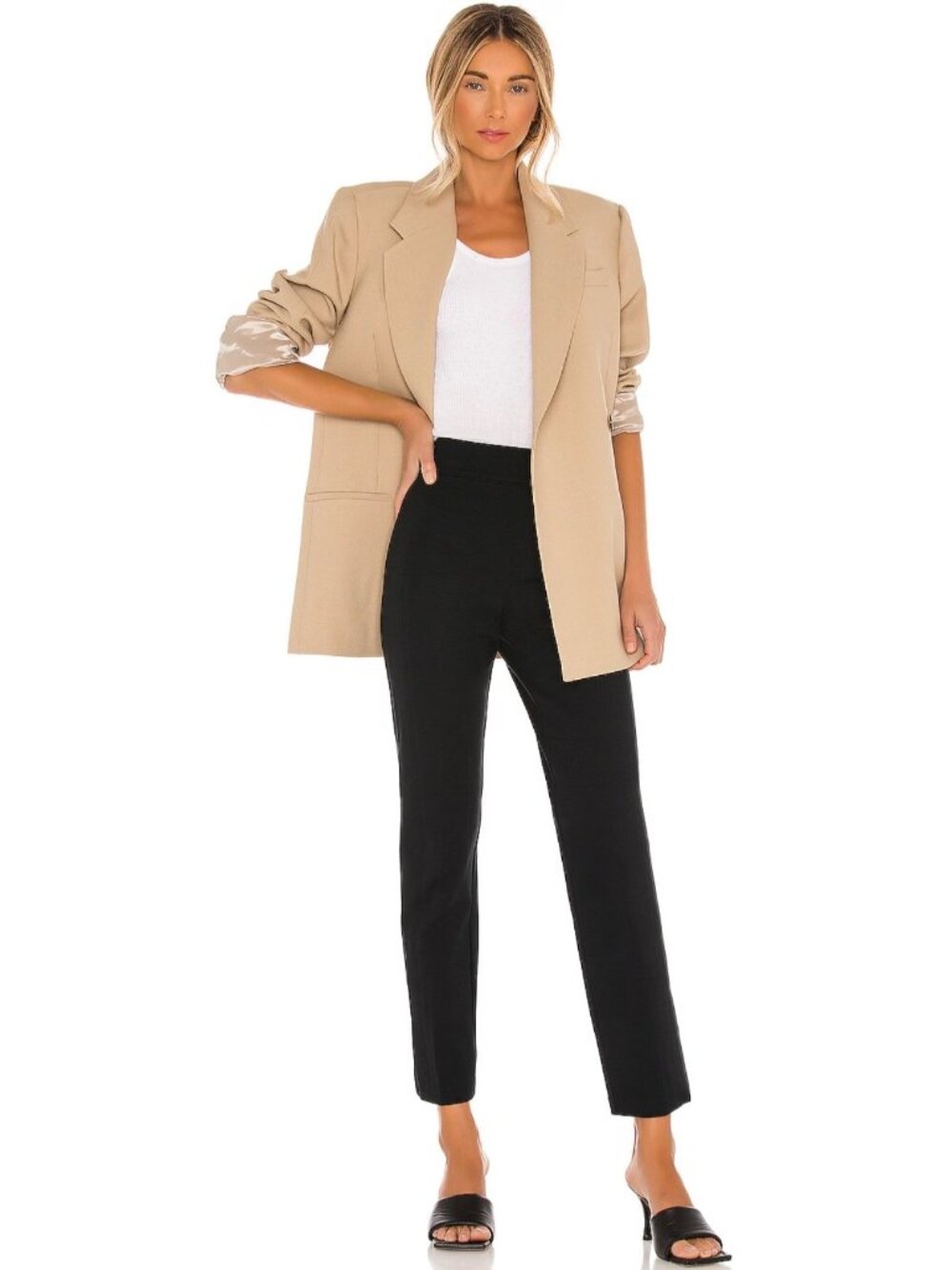 SPANX Revolve Solid Black High-Rise PerfectFit Ponte Slim Straight Pants Small
